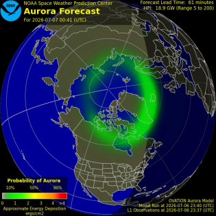 Current Northern hemispheric power input map
