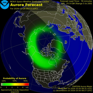 Current Northern hemispheric power input map